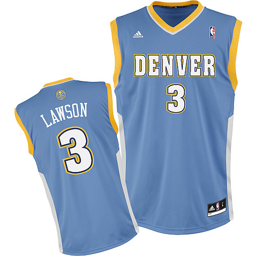  NBA Denver Nuggets 3 Ty Lawson New Revolution 30 Swingman Road Light Blue Jersey